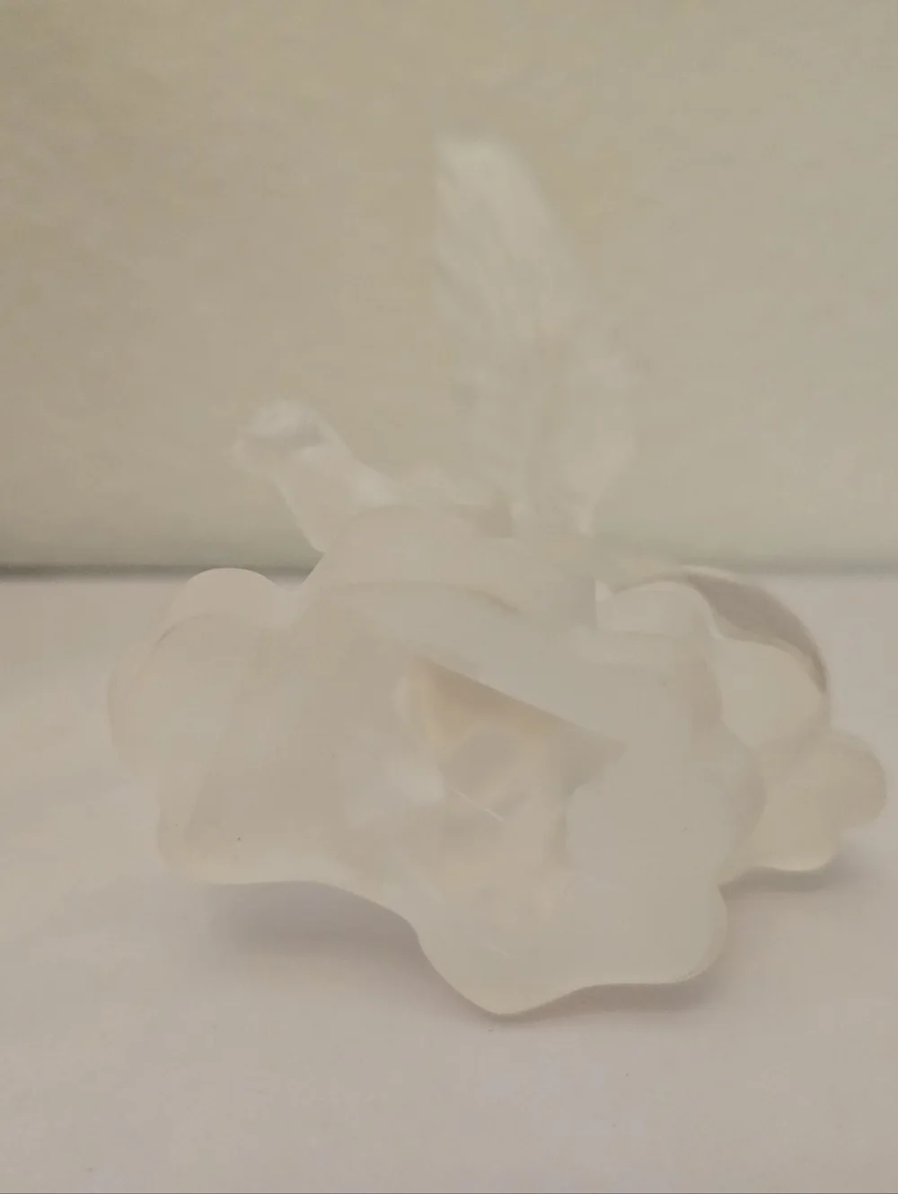 Longarch Vintage Frosted Lucite Pegasus With Glass Ball Sculpture Mystical Horse